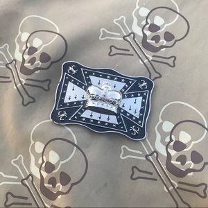 Black & Silver Royal Crown Belt Buckle